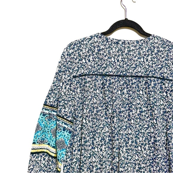 J. Jill Cotton Blend Floral Print Boho Tunic Top In Petite Large Multicolored - Picture 7 of 10